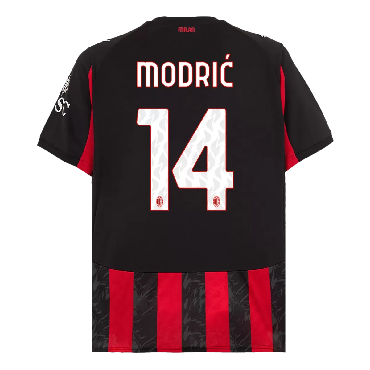 Alternative view of MODRIĆ #14 AC Milan Home Jersey 2025/26