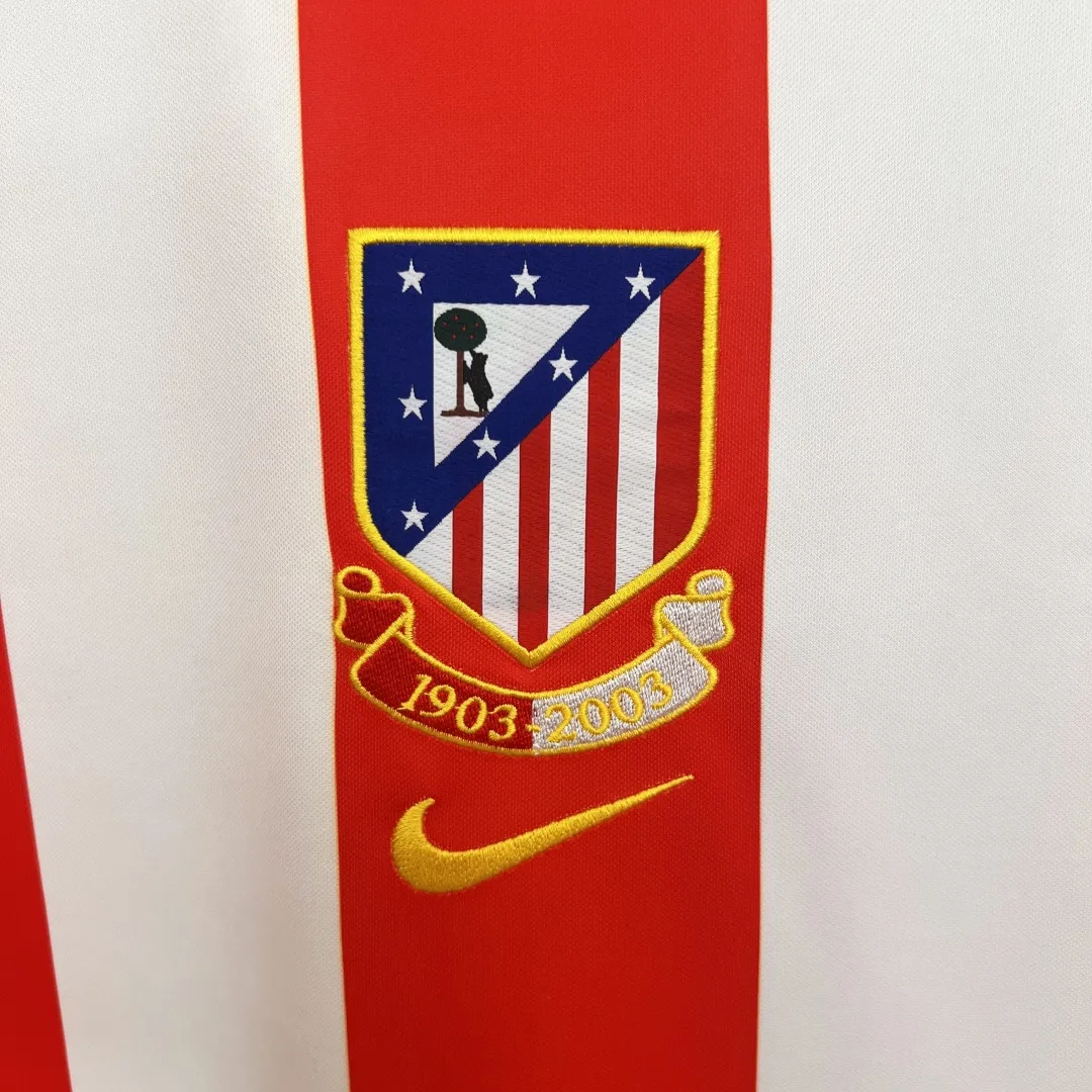 Retro Atletico Madrid Centenary Anniversary Home Jersey 2003/04 - Image 4