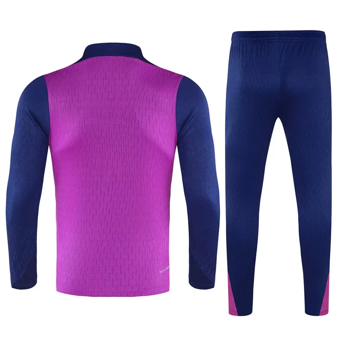 Alternative view of Kid's Barcelona 1/4 Zipper Sweat Kit(Top+Pants) Purple 2025/26