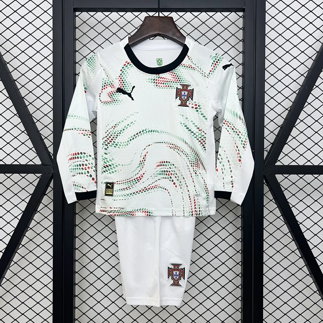 Alternative view of Kid's Portugal Away Long Sleeve Jersey+Shorts 2025