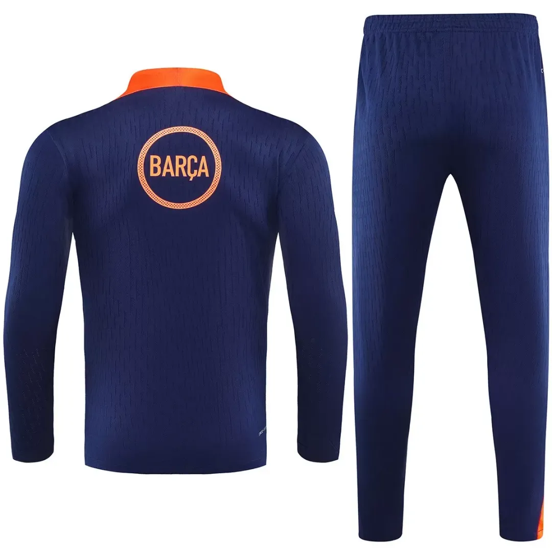 Alternative view of Kid's Barcelona 1/4 Zipper Sweat Kit(Top+Pants) Navy&Orange 2025/26