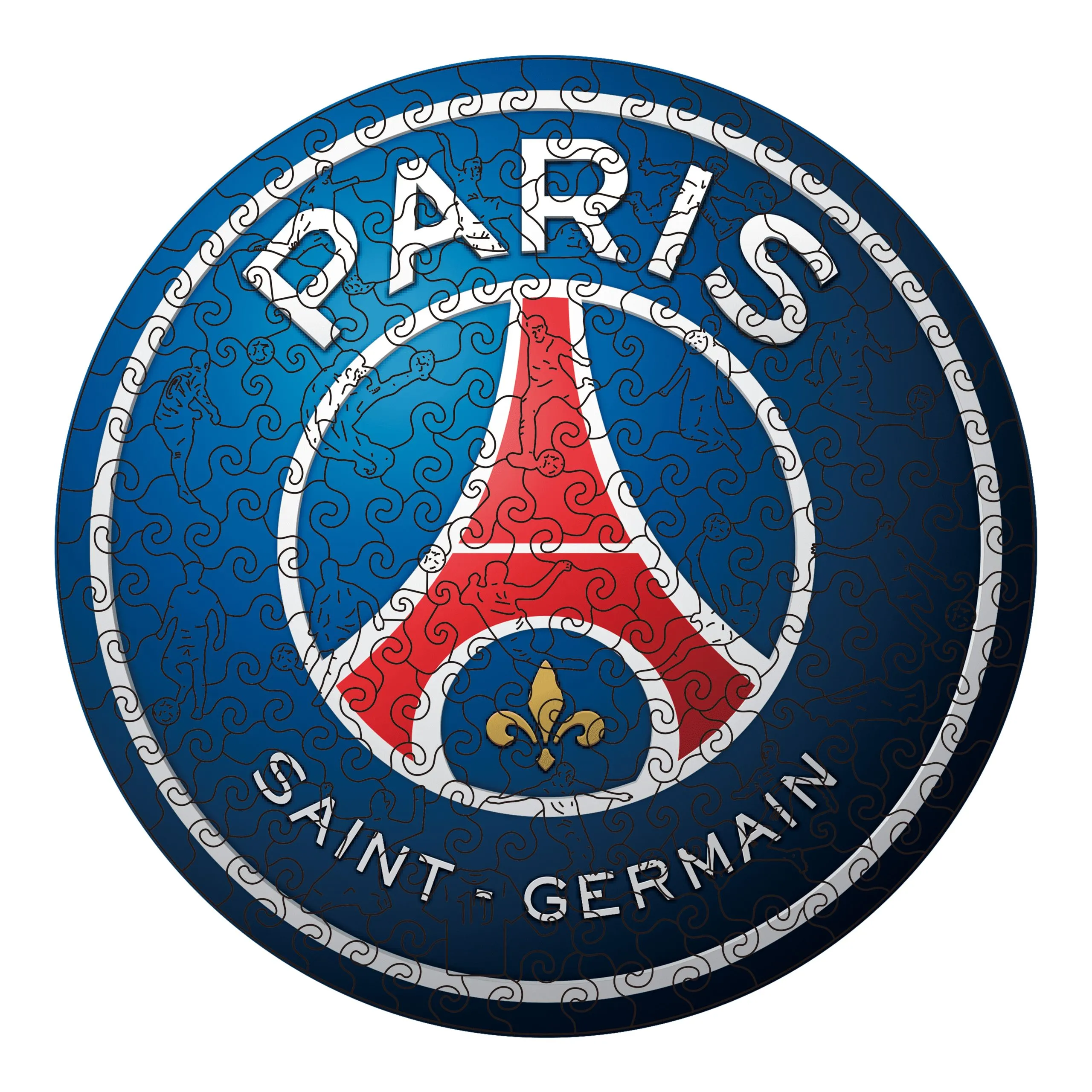 Alternative view of Paris Saint-Germain Logo Wooden Jigsaw Puzzle