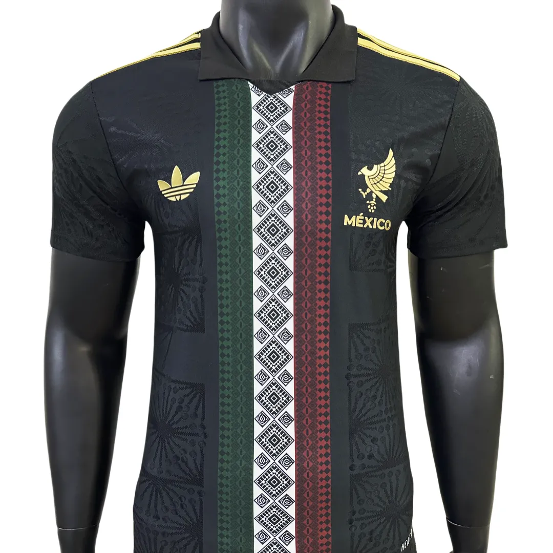 Player Version Mexico Black with Traditional Pattern Design Jersey 2025
