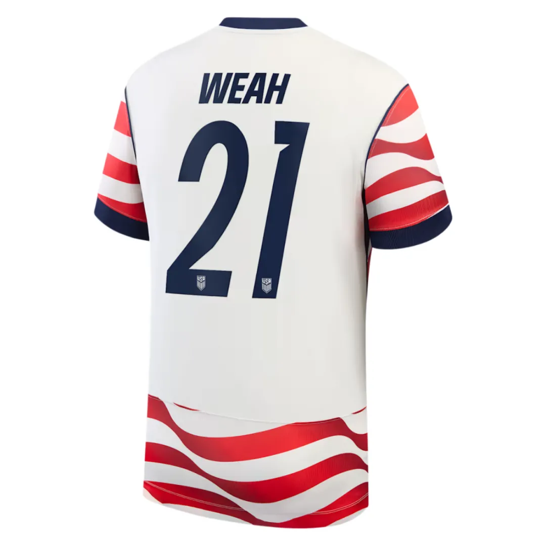 Weah #21 USMNT USA Home Jersey World Cup 2026