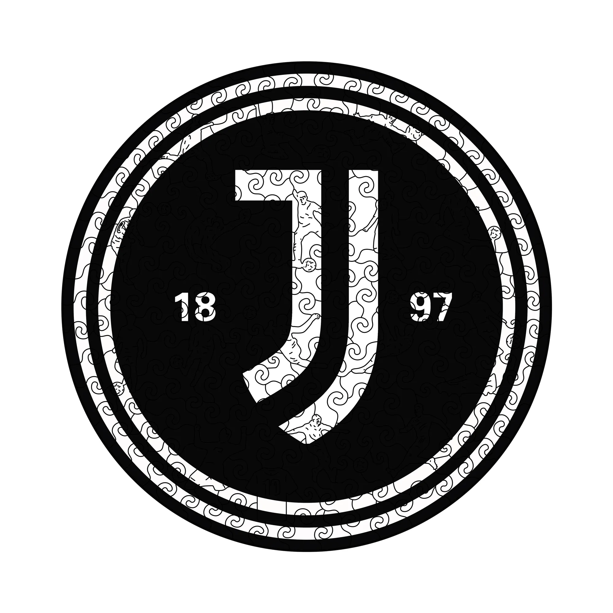 Alternative view of Juventus Logo Wooden Jigsaw Puzzle