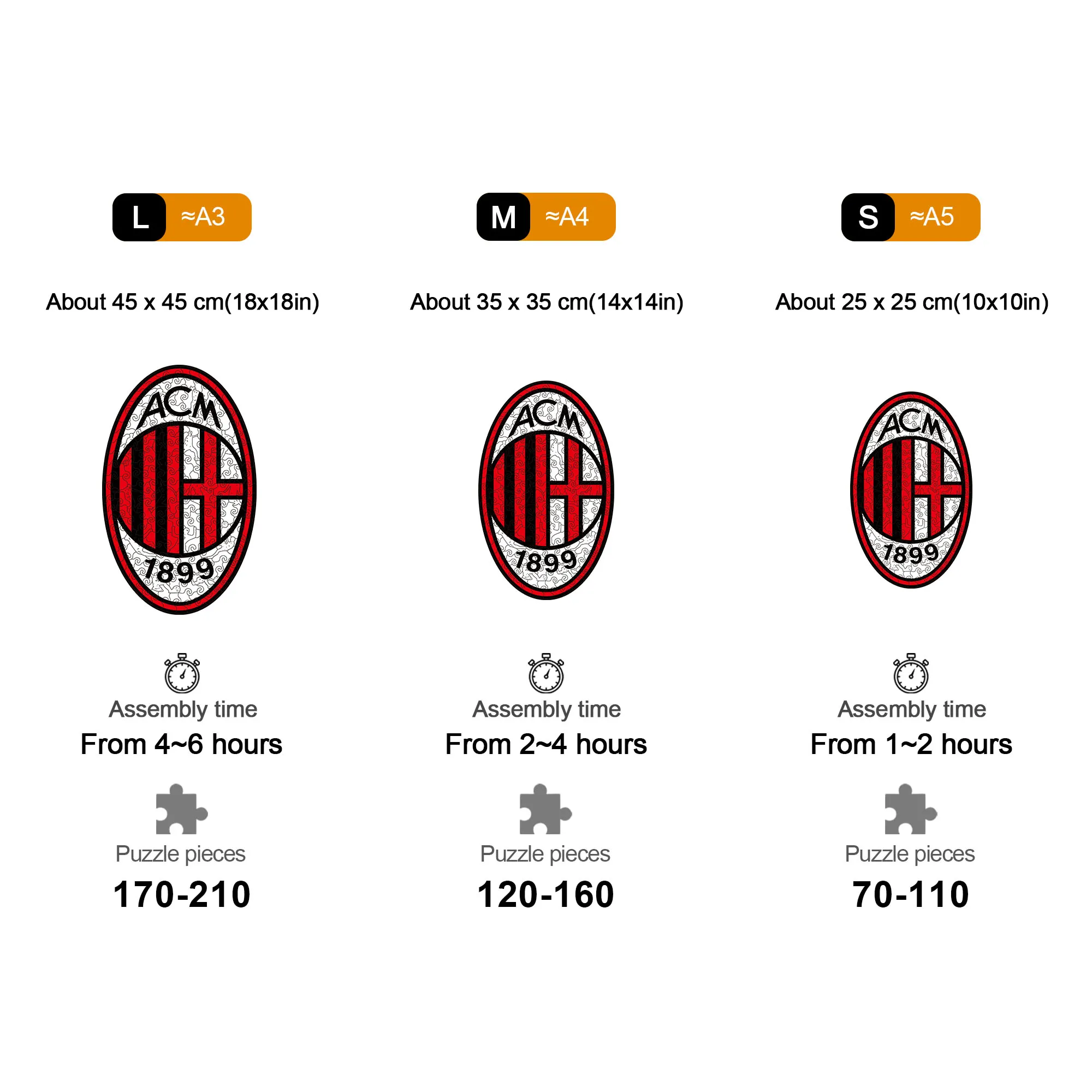 AC Milan Logo Wooden Jigsaw Puzzle - Image 5
