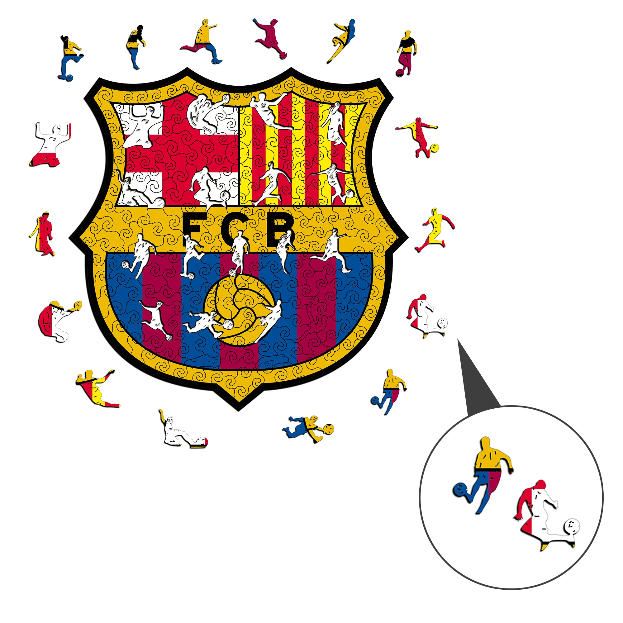 Barcelona Logo Wooden Jigsaw Puzzle - Image 3