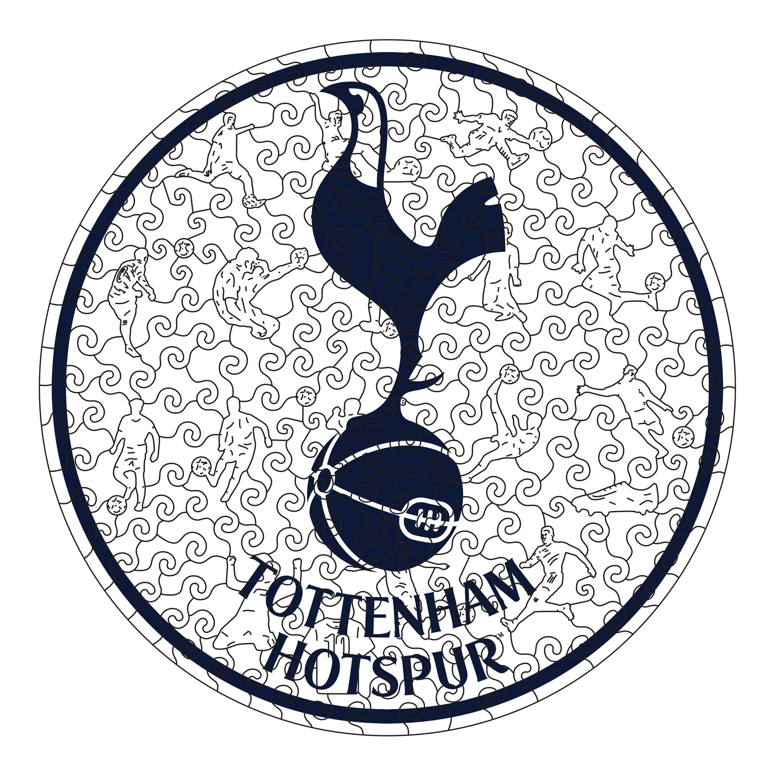 Alternative view of Tottenham Hotspur Logo Wooden Jigsaw Puzzle