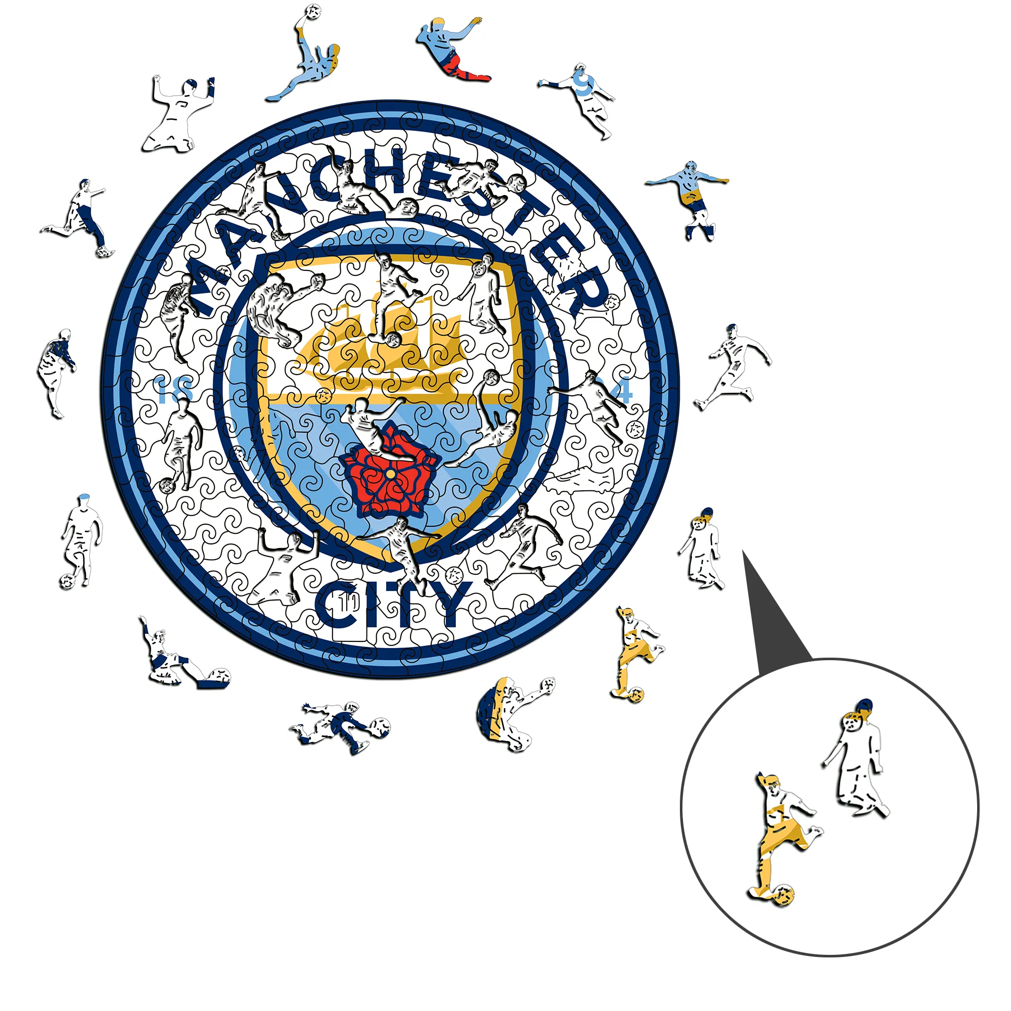 Manchester City Logo Wooden Jigsaw Puzzle - Image 3