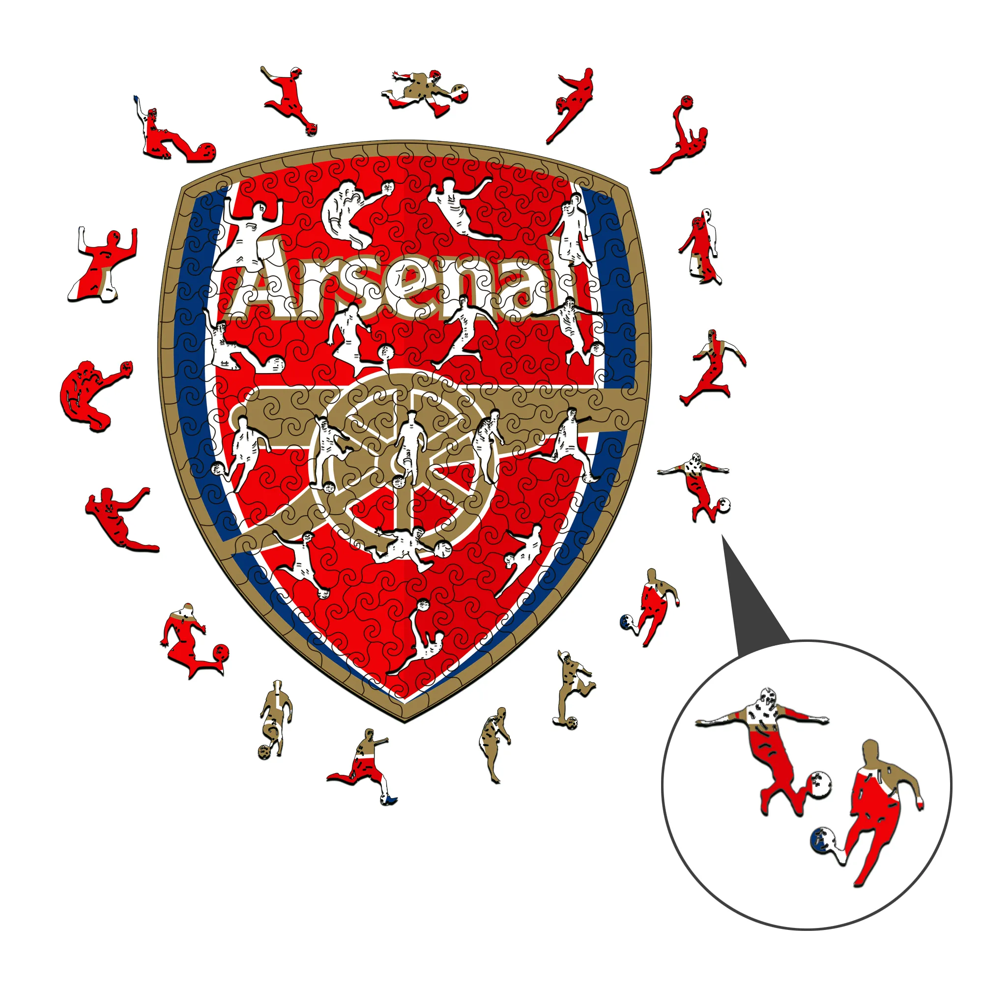 Arsenal Logo Wooden Jigsaw Puzzle - Image 3